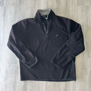 NAUTICA Black Long Sleeve Half-Zip Neck Fleece Size Medium